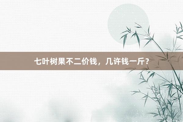 七叶树果不二价钱，几许钱一斤？